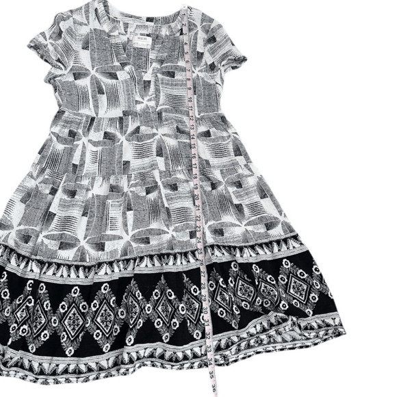 Maeve by Anthropologie Women S Dress Black White Geometric Print Modest Boho - Picture 3 of 11